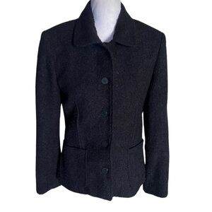 CHARTER CLUB Women's Black Wool Nylon Acrylic Blazer Jacket Size 8
